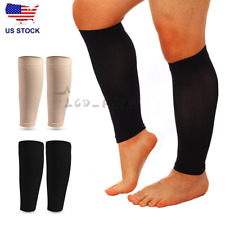 2x Calf Sleeves Leg Support Compression Socks Running Shin Splint Varicose Vein
