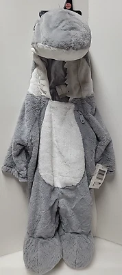 Baby Shark Halloween Costume Zip Up Footed 0-6M Plush Grey White Kmart OS Infant - Image 1 of 4