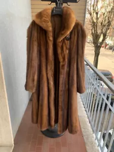 pelliccia di visone marrone lunga taglia 42 vintage fur lusso sartoriale - Foto 1 di 6