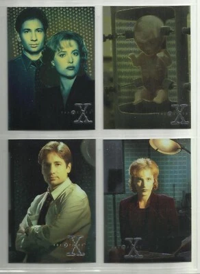 1995 X-Files: Series One (Topps) "Complete Set" of 4 CHROME Chase Cards (X1-X4) - Image 1 of 2