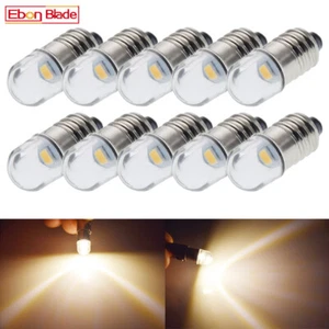 10Pcs 6V E10 1447 Screw LED Torch Replace Flashlight Light Bulb Warm White Globe - Picture 1 of 7