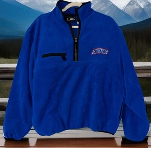 New In Plastic Vintage Snickers Fleece Jacket Blue Sz M Planet Mars 90s 1/4 Zip - Picture 1 of 8