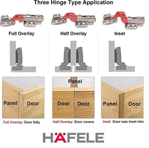 HAFELE 110 Degree Soft Close Door Hinge Kitchen Cabinet Cupboard Set of 2 - Picture 1 of 42