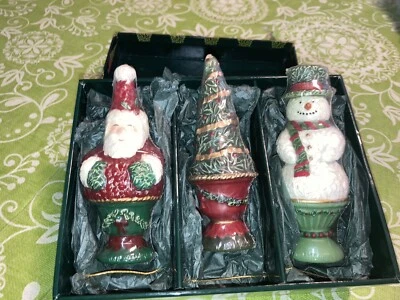Celebrate The Season White Barn Candle Co Topiary Candle Trio Christmas Holiday - Image 1 of 4