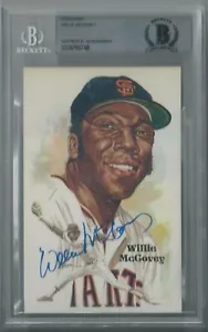 WILLIE MCCOVEY BECKETT BAS CERTIFIED SIGNED PEREZ-STEELE HOF CARD #196 MINT! - Picture 1 of 1