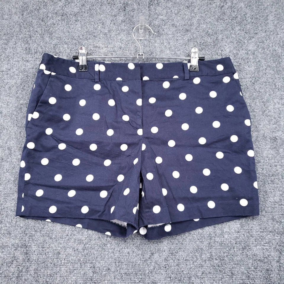 Pantalones Cortos Michael Kors Para Mujer 10 Azul Chino Lunares Tiro Medio Lavado Cremallera Mosca Foto 1 de 4