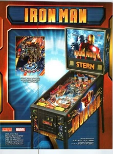 Máquina de Pinball Iron Man FLYER Original Promocional 8.5" x 11" Hoja Ciencia Ficción - Imagen 1 de 2