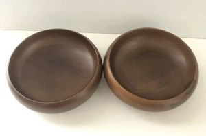 Juego de 2 cuencos redondos de madera natural - Imagen 1 de 4