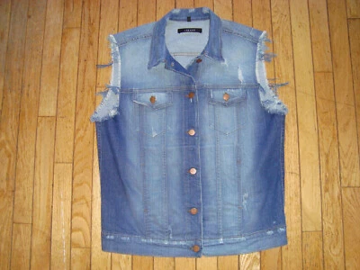 J BRAND LADIE'S DENIM JEANS SLEEVELESS JACKET VEST ONE SIZE HARDLY WORN! - Image 1 of 4