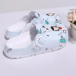 Womens Print Work Nurse Kitchen Nursing Clogs Shoes Slip on 38 39 - Picture 1 of 12