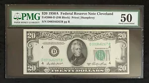 NQC Fr. 2060-D $20 1950A Federal Reserve Bank Note - About Uncirculated 50 - Picture 1 of 2