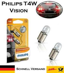 2x Philips Vision T4W 12V BA9s 12929B2 fanale posteriore premium luce di parcheggio frecce lampadina - Foto 1 di 4