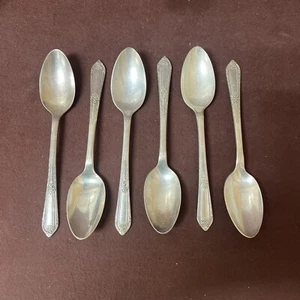 Lot Of 6 Wm Rogers Cotillion Silverplate Flatware IS Tea Spoons 6” - Silverware  - Picture 1 of 5