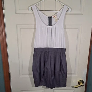 Olsenboye Jugend Kleid Größe XL weiß grau ärmellos SOHO neu mit Etikett $ 44,00 - Bild 1 von 16