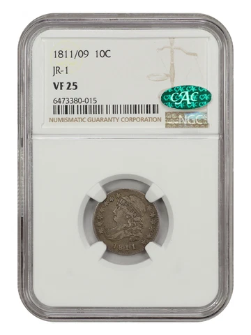1811/09 10c NGC/CAC VF25 (JR-1) Cover