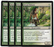 Magic MTG - Dryad Militant x4 - Return to Ravnica - VG-EX