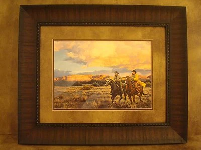 TIM COX FRAMED "RACING SUNDOWN" OPEN EDITION PRINT