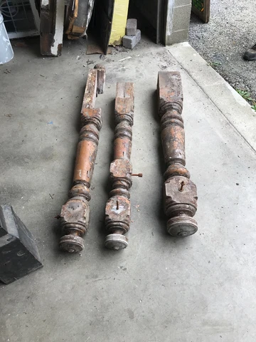 MAR set of three matching Antique carved newell post for staircase Cover