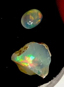 Best Ethiopian Welo Fire Opal Specimens! Rough & Cabochon! Awesome Color Change - Picture 1 of 5