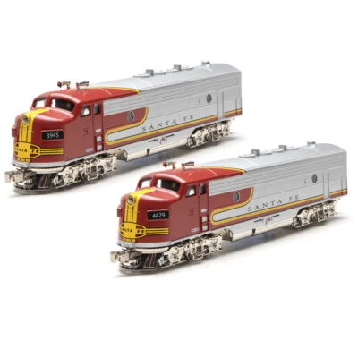 Menards O Gauge POWERED Santa Fe F3 Diesel Locomotive & Dummy AA Set - Image 1 of 4