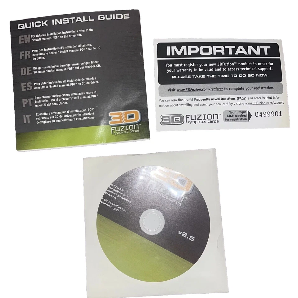 BFG 3D Fusion GeForce NVIDIA Video Graphics Cards CD Drivers Software Disc V2.5 - Image 1 of 1