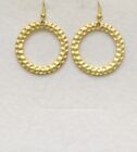 Stunning Statement Gold Textured Circle Drop Earrings