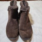 Skechers Boots Womens 11 Shearling Winter Ankle Booties 14356 Brown Leather