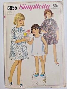 House Dress Robe Slip Girls 4 4T Simplicity 6855 Sewing Pattern Cut VTG Cut - Picture 1 of 7