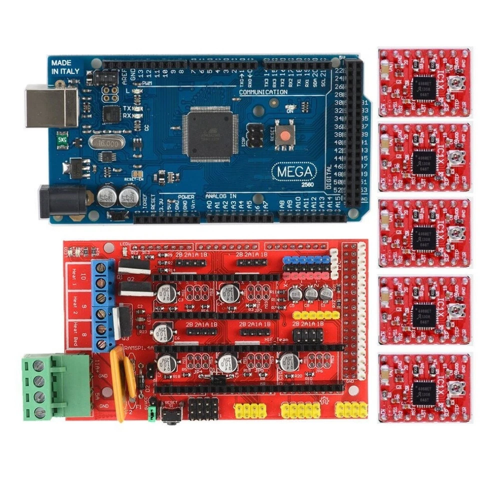 RAMPS 1.4 + Arduino Mega 2560 + Pololu A4988 [REPRAP 3D MENDEL PRUSA IMPRIMANTE] - Photo 1/1