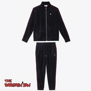 Fila Men's Velour Sweatsuit Tracksuit Black Velvet Set Sz M L XL 2XL 3XL 4XL NWT - Picture 1 of 15