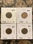 Lot of 4 Dutch 1c Coins - 1951, 1954, 1966 & 1967