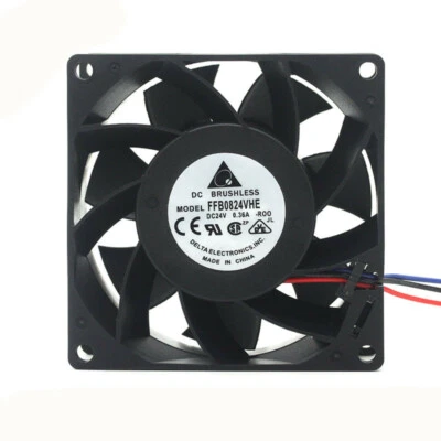 Delta FFB0824VHE 8038 24V 0.36A 8CM 3-wire Dual Ball Inverter Cooling Fan - Image 1 of 3