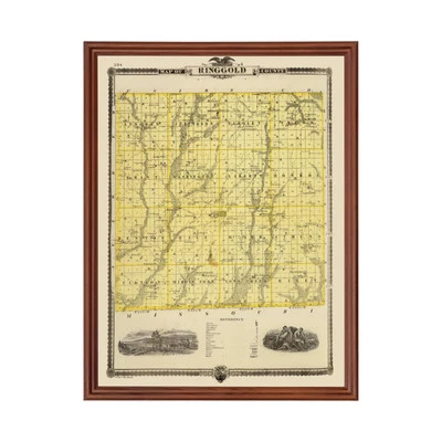 Old Map of Ringgold County, IA 1875 - Vintage Iowa Art - Image 1 of 4