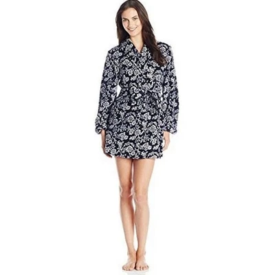 Bata de vellón floral Lucky Brand acogedora spa albornoz ropa de salón suave cómoda para mujer Foto 1 de 4