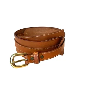 Liz Claiborne Womens Belt Leather Statement Brown Imported Saddle Narrow to Wide - Picture 1 of 16