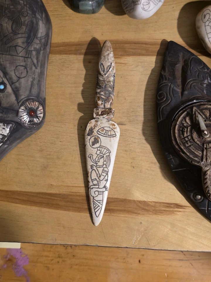 Ojuelos de Jalisco Artefacto Pre-Maya 10" Antigua Piedra Alienígena Daga de Sacrificio Foto 1 de 4