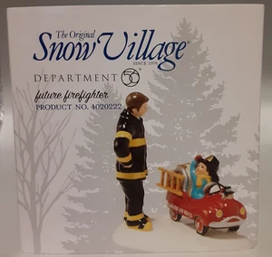 DEPT 56 Future Firefighter 4020222 Christmas Snow Village Boy Tretauto LKW - Bild 1 von 13