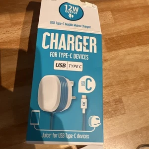 Juice 12W USB-C Mobile Main Charger 2.4a 240v Uk Plug (500-95) - Photo 1 sur 5