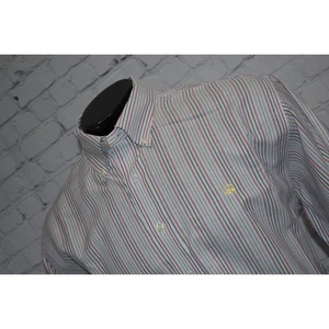 Brooks Brothers Dress Shirt 346 Mens Size XL Non-Iron Cotton Blue Pink Striped - Picture 1 of 8
