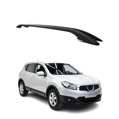 Baca de techo de aluminio rieles laterales para Nissan Rogue Sport 2017-2022 negro 2 piezas Foto 1 de 4