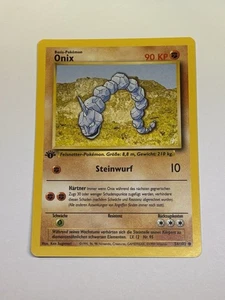 Pokémon Card TCG Onix Base Set 56/102 Regular 1st Edition Common GERMAN Mint/NM - Picture 1 of 2