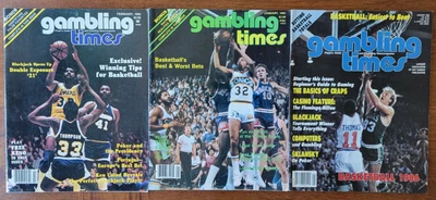 Gambling Times Magazines 1980s Larry Bird Magic Johnson Fred Brown NBA (3) Lot - Image 1 of 4