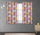 S4sassy Leaves & Water Lily  Eyelet short & long Window Panel Curtains-FL-612P