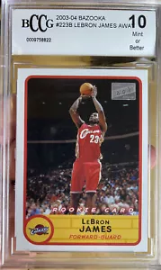 2003 Topps Bazooka Gold Lebron James Rookie Red Jersey Away BCCG 10 Gem Mint - Picture 1 of 3