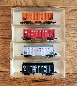 LOT OF 4 - N SCALE MODEL POWER OPEN HOPPER SR 3421 D&RGW 3422 VGN 3423 LV 3424 - Picture 1 of 3
