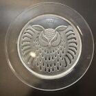 Lalique Owl Crystal Annual Plate 1971 Owl 8-1/4? Signed (France)
