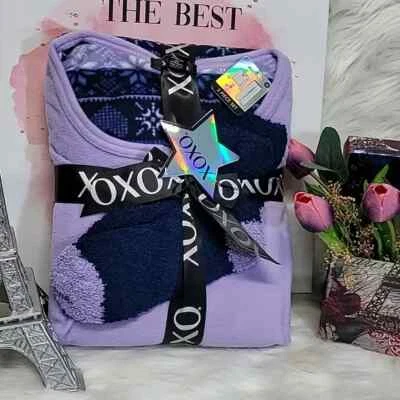 882 XOXO Rosa y Animal Print Pijama y Calcetines Set de Regalo Talla M Nuevo con Etiquetas Foto 1 de 3