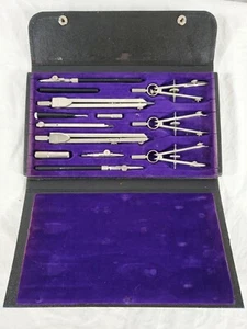Vintage Dietzgen Germany Drafting Kit in Original Black Snap Carry Case Germany - Picture 1 of 6