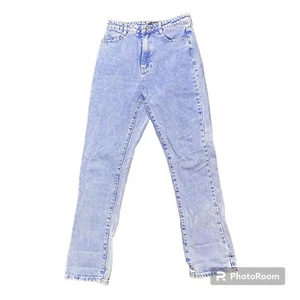 Missguided Damen Jeans Größe 12R Blau Denim Gerades Bein Hoher Bund Mittlere Waschung - Bild 1 von 8