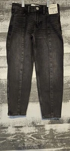 Abercrombie Kids High Rise Mini Mom Jeans Black 5/6 Long  - Picture 1 of 8
